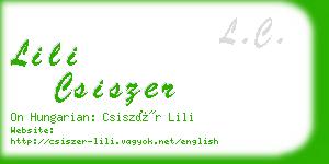 lili csiszer business card